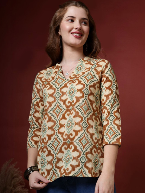 Anouk Rustic Print Ethnic Cotton Top