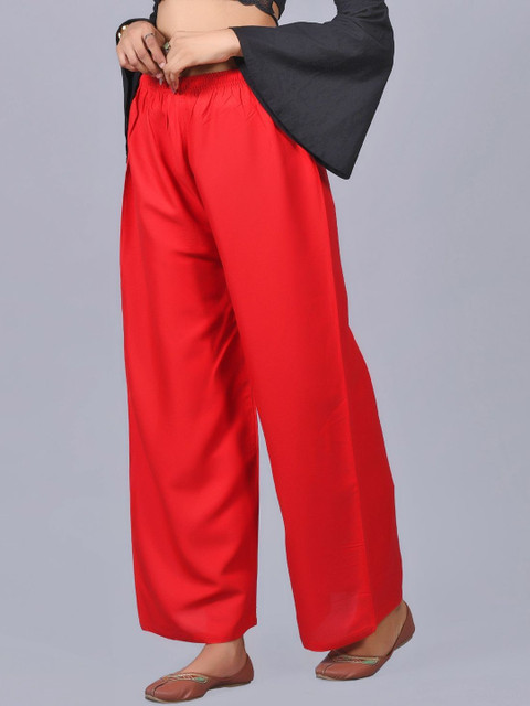 Gunatva Traders Women Flared Knitted Ethnic Palazzos