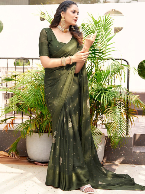 SANISA Ethnic Motifs Poly Chiffon Designer Saree - Image 5