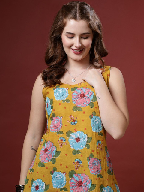 Anouk Rustic Floral Print Cotton Top - Image 7