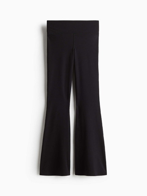H&M Women Solid Flared Interlock Leggings