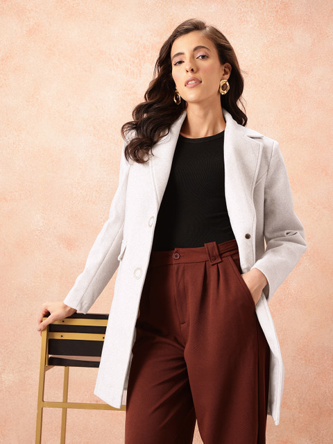 all about you Notched Laped Collar Single-Breasted Flannel Overcoat