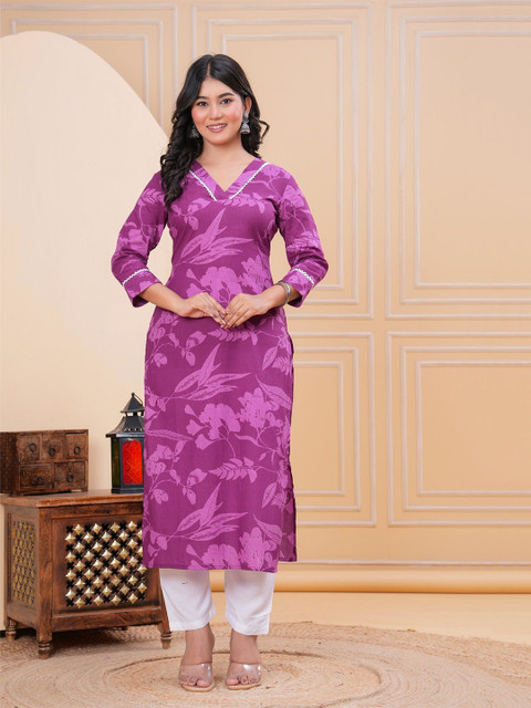 KIRNYA Women Geometric Printed Phulkari Floral Maternity Kurta