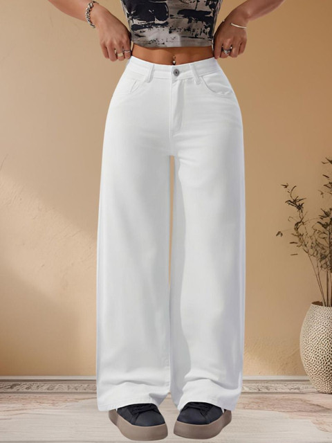 STITCH FACTORY Women Straight Fit High-Rise Jeans