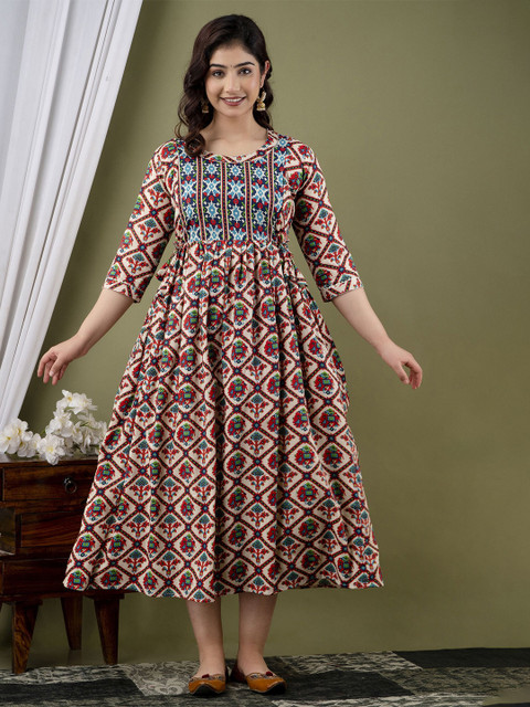 FACON GRAVIDA Print A-Line Maxi Dress