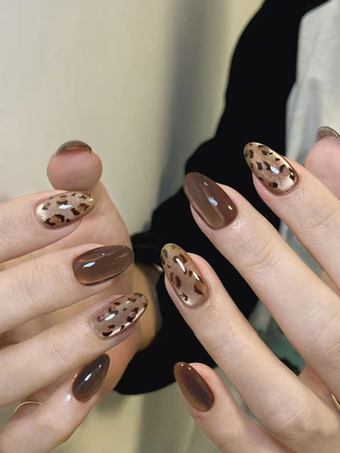Secret Lives 24Pcs Animal Print Nails Extension Nail Art