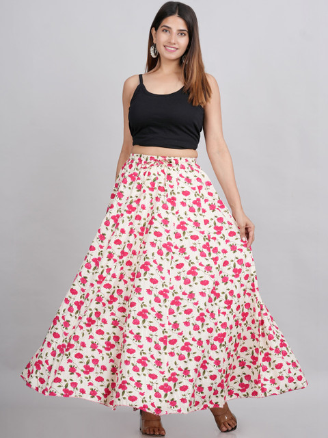 AARMAD Floral Printed Maxi Flared Skirts