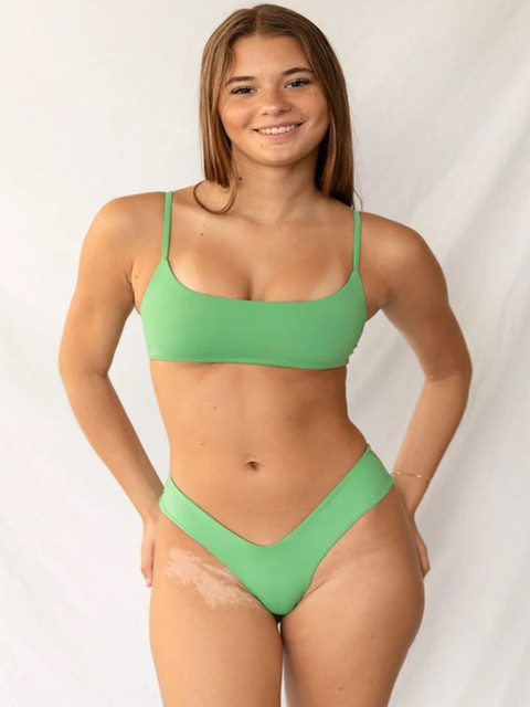 Bartus Shoulder Strap Sleeveless Swim Bikini Set