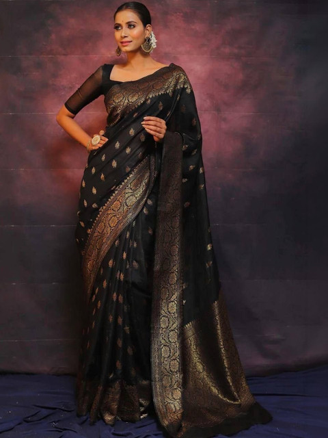 JUICE BEAUTY Woven Design Zari Silk Blend Saree