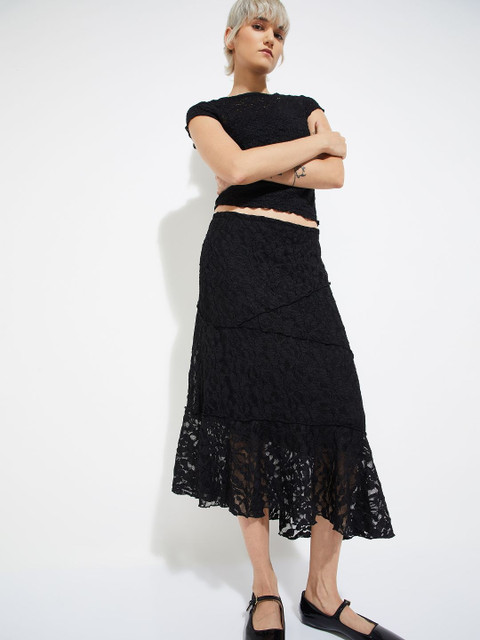 max Self Design A-Line Midi Skirt