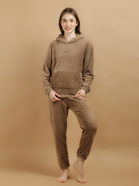 Stem Rope Women Hooded Sweatshirt with Trousers Co-Ord Set
