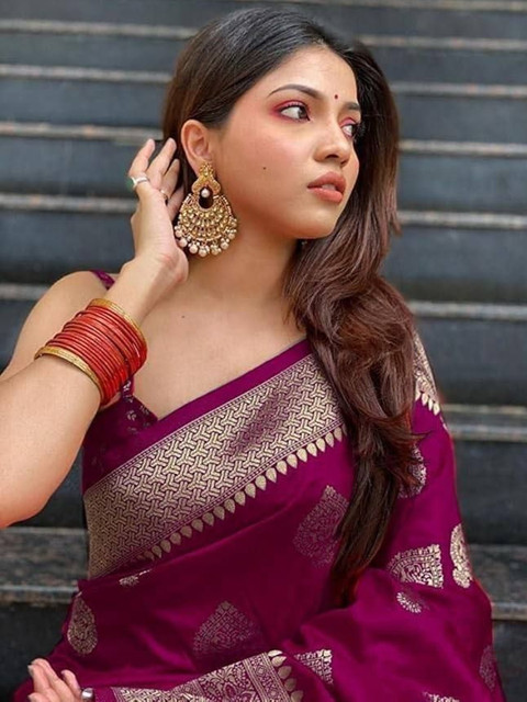 JUICE BEAUTY Woven Design Zari Art Silk Banarasi Saree