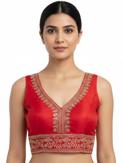 HERE&NOW Sequin Embroidered Readymade Saree Blouse