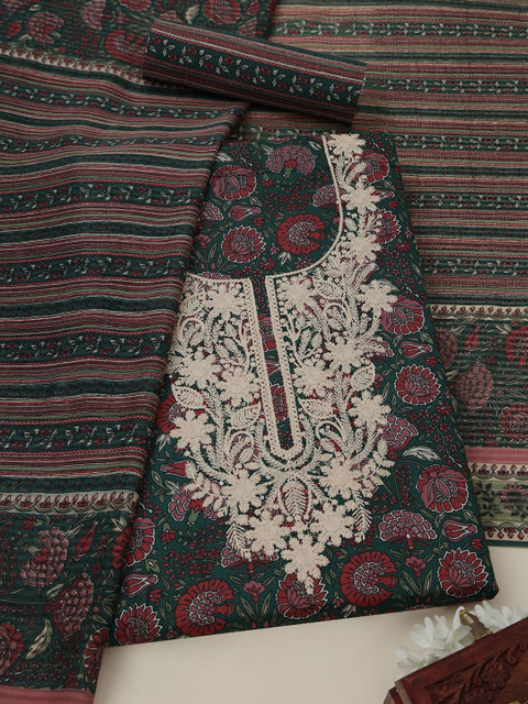 Soch Printed Pure Cotton Unstitched Dress Material