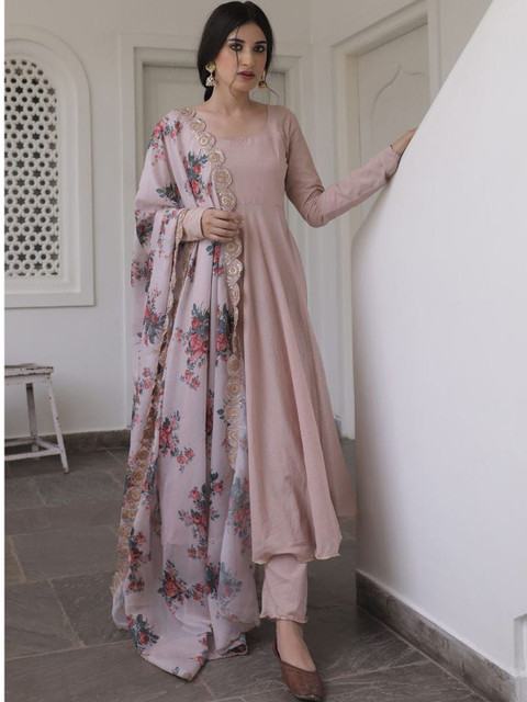 Women Basket Women Floral Regular Gotta Patti Kurta with Trousers & With Dupatta