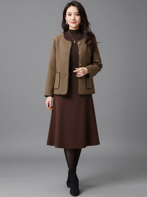 Mast & Harbour Women Round Neck Coat