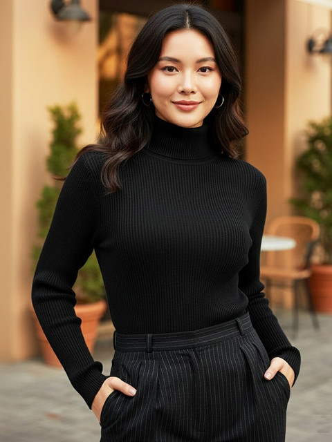 SZN Women High Neck Slim Fit T-shirt