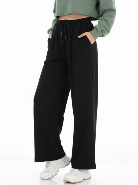 glitchez Women Wide Leg Pleated Track Pants