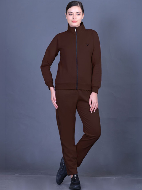 GODFREY Women Mock Collared Sweatshirt & Mid-Rise Jogger Tracksuit