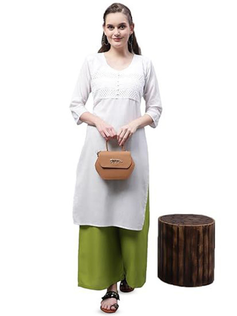 eyba Women Flared Knitted Ethnic Palazzos