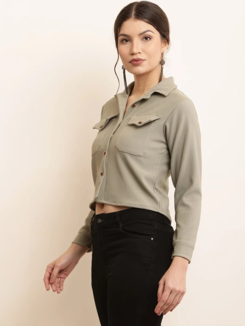 Lunice Shirt Style Crop Top