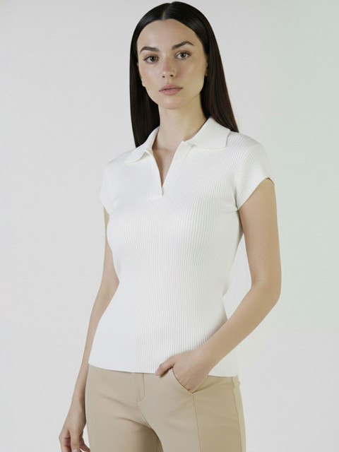 Plus Size Women Polo Collar T-shirt