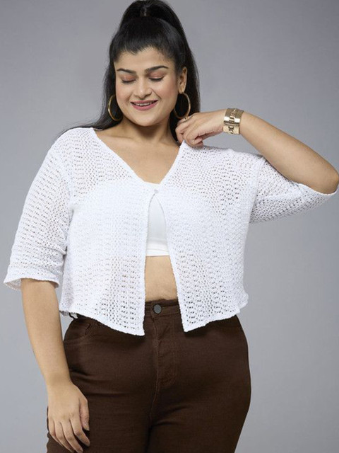 Style Quotient Plus Women Button Shrug