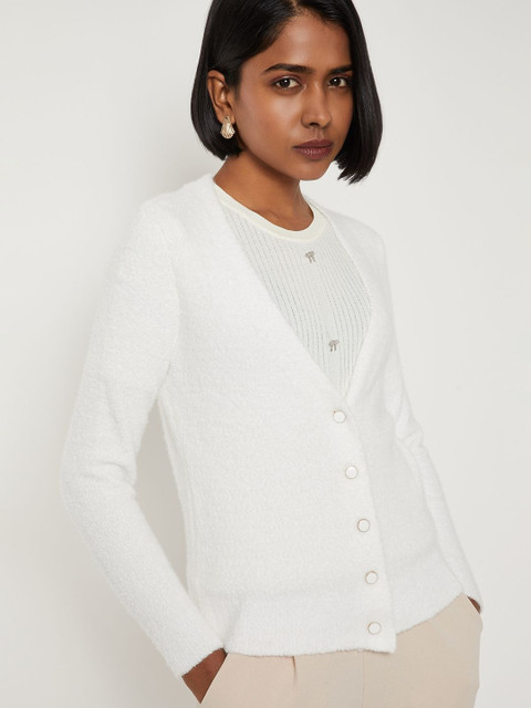 max Women Cardigan with Fuzzy Detail