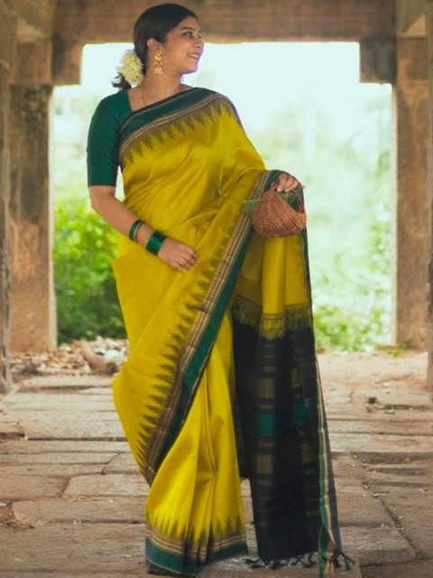 Anouk Woven Design Zari Silk Blend Handloom Banarasi Saree