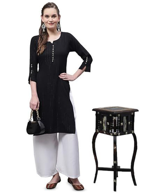 eyba Women Flared Knitted Ethnic Palazzos