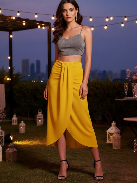 Berrylush High Rise Tulip Maxi Skirt