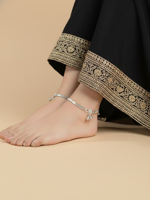 NVR Women's Set of 2 Silver-Plated Anklets