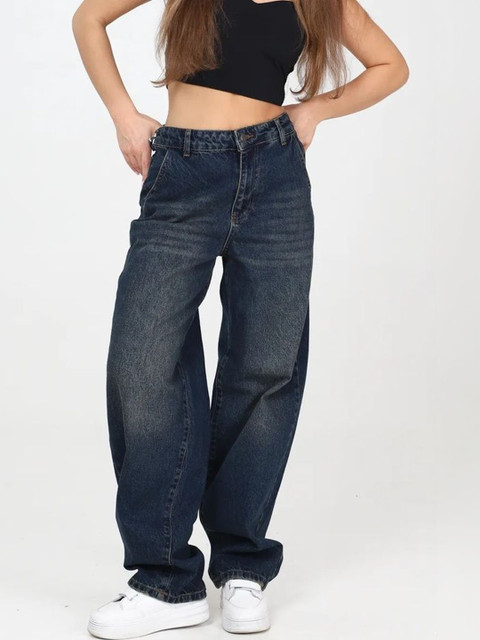 Aadvi Fashion Women Smart Wide Leg High-Rise Light Fade Stretchable Jeans