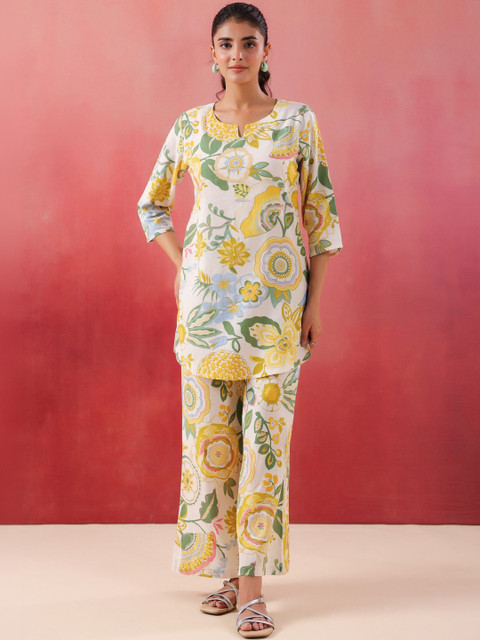 Kirrin Printed Round Neck Tunic With Trousers Co-Ords