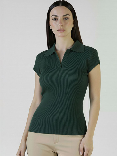 Plus Size Women Polo Collar T-shirt