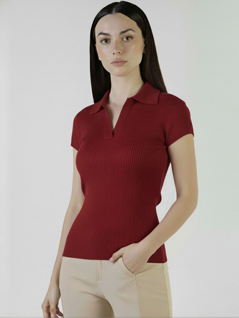 Plus Size Women Polo Collar T-shirt