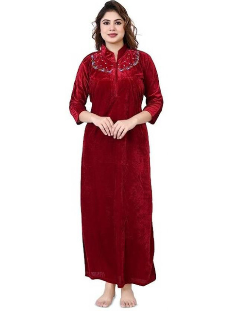 OVIDA Embroidered Maxi Nightdress