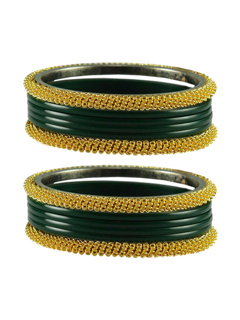 Vidhya Kangan Set Of 12 Gold-Plated Plus-Size Bangles