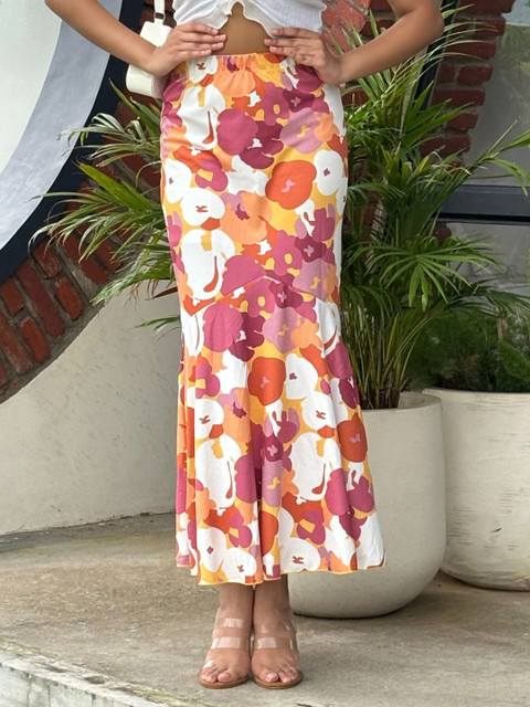 TANDUL Printed Maxi-Length Pencil Skirts