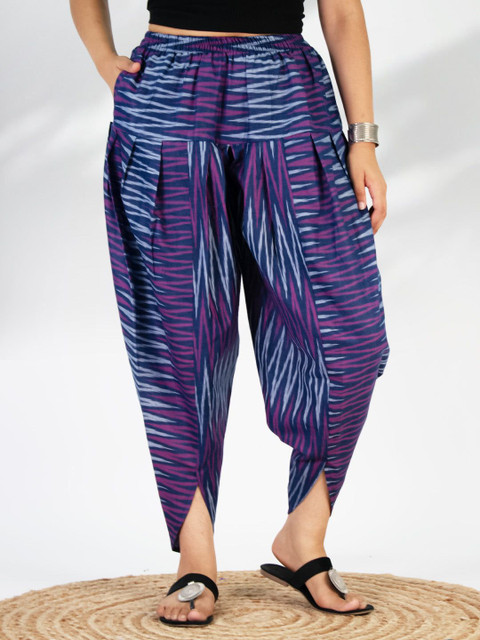 LetsDressUp Women Printed Violet Ikat Tulip Salwar