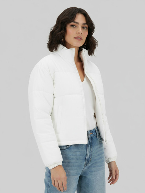 glitchez Typography Printed Puffer Jacket