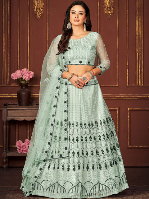 Warthy Ent Women Embroidered Semi-Stitched Lehenga & Unstitched Blouse with Dupatta
