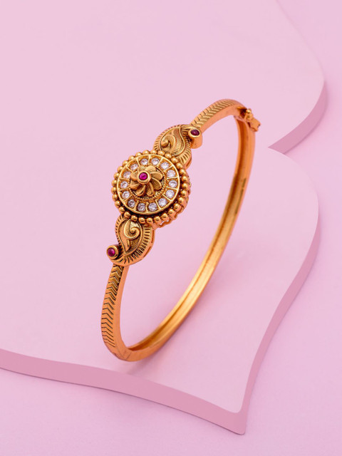 Kushal's Fashion Jewellery Gold-Plated Stone Studded Bangle