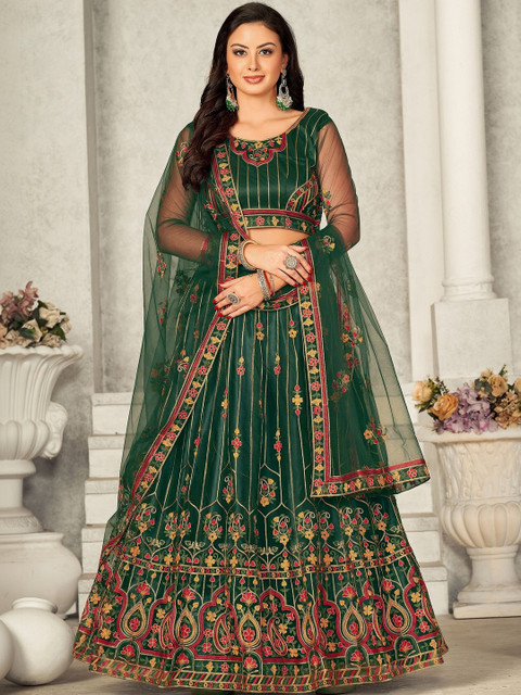 Warthy Ent Embroidered Thread Work Ready to Wear Lehenga & Unstitched Blouse with Dupatta