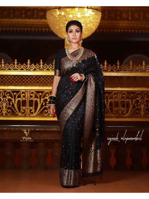 YAMUNE Woven Design Zari Art Silk Banarasi Saree