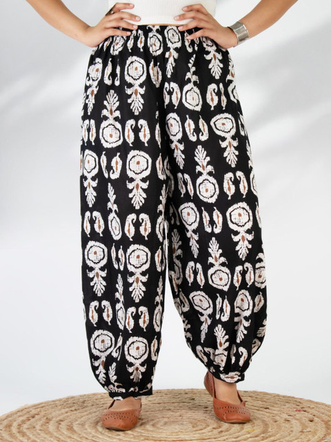 LetsDressUp Women Ethnic Motif Printed Loose Fit Mid-Rise Cotton Salwar