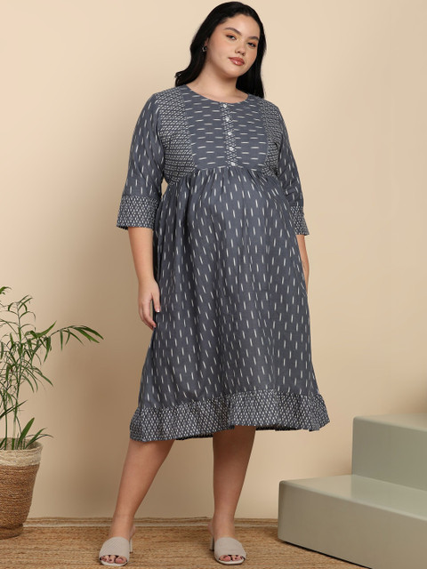 YASH GALLERY Printed Empire Maternity Dress