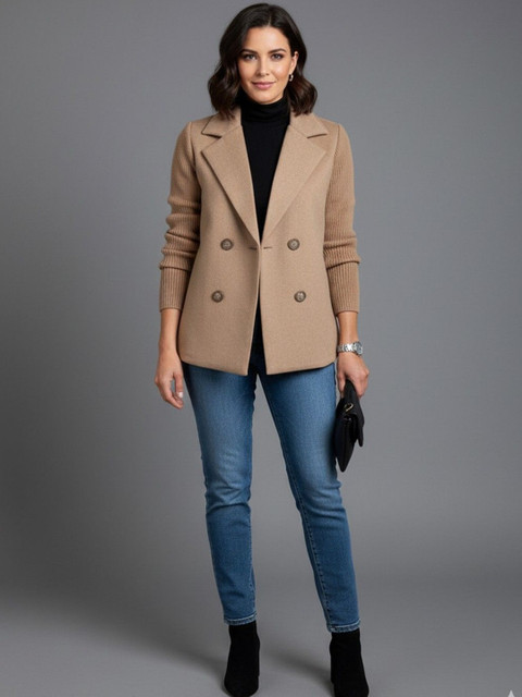 bebe Women Notched Lapel Long Sleeves Blazer