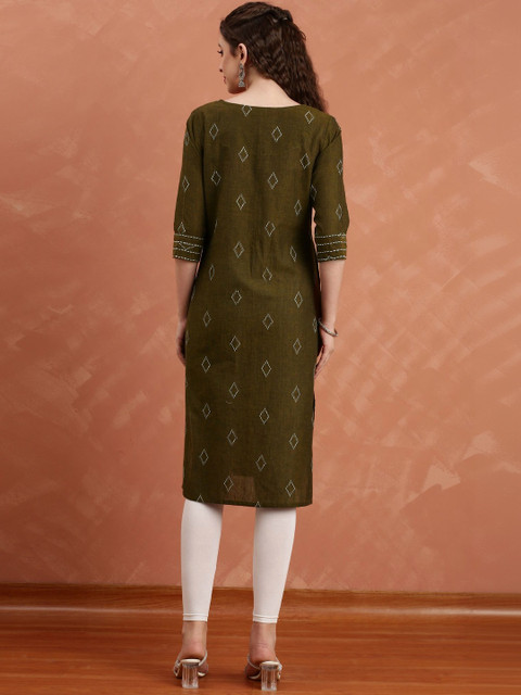 Anouk Women Ethnic Motifs Thread Work Dobby Kurta - Image 7