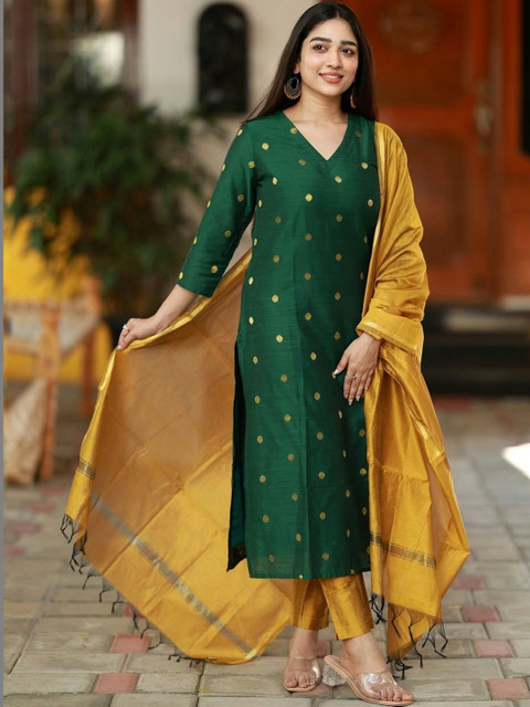 SZN Women Ethnic Motifs Printed Regular Kurta with Trousers & With Dupatta